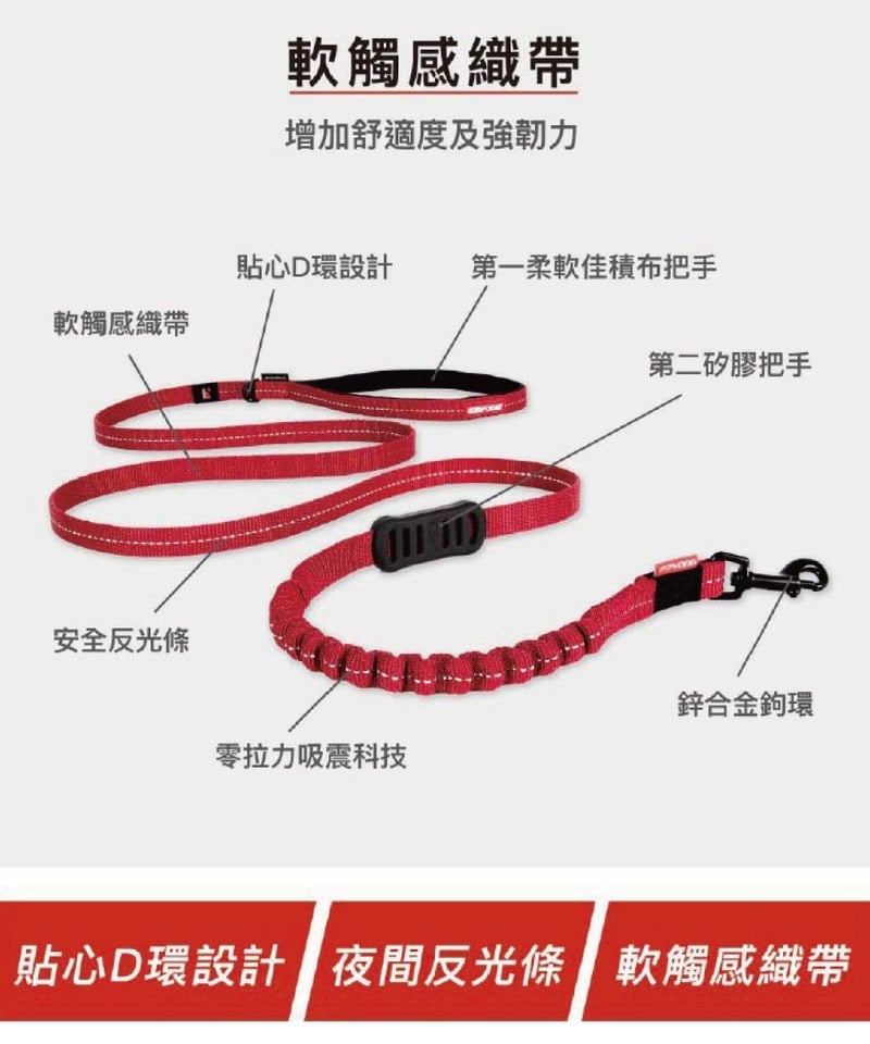 ZERO SHOCK LITE輕巧版 零拉力牽繩