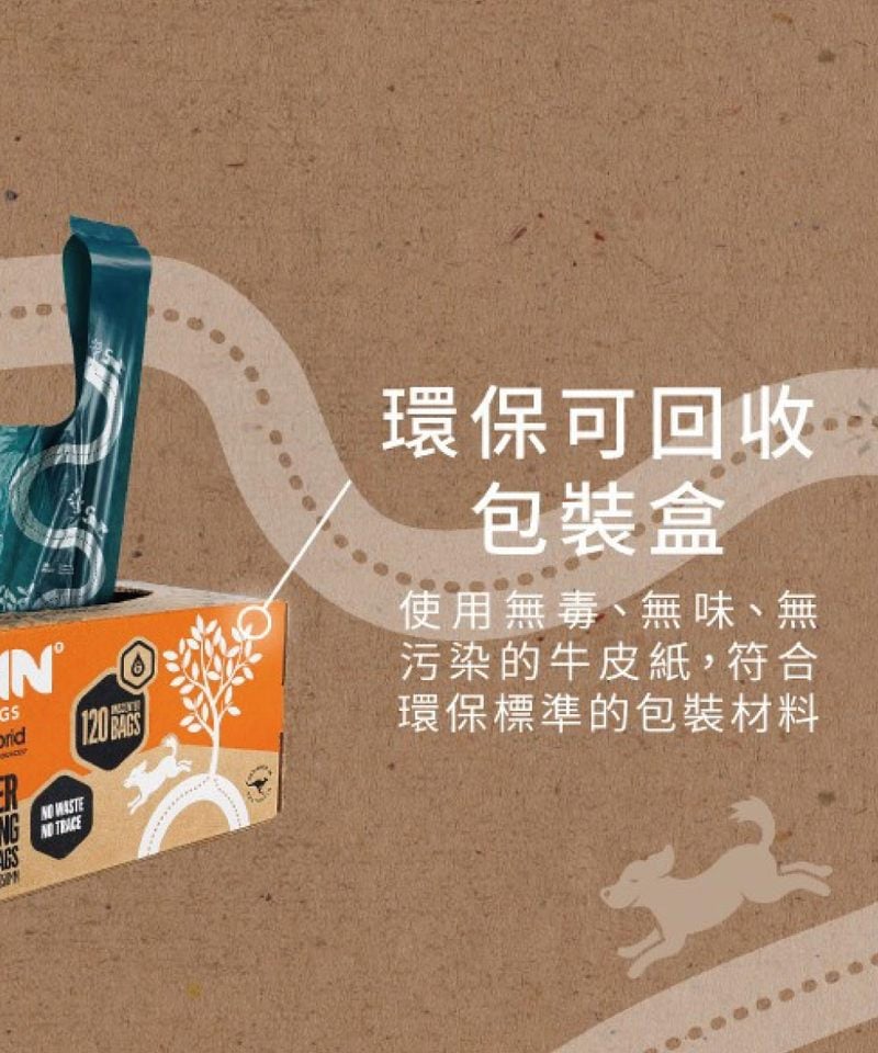 澳洲 LOGIN 洛格手提式環保可降解拾便袋 18＊37cm