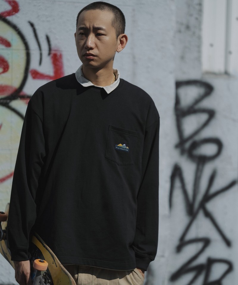 山峰標誌口袋長Tee