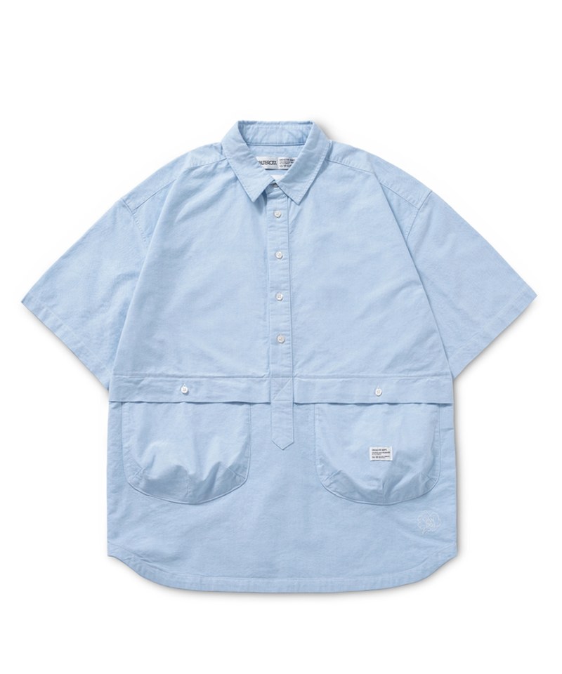 牛津拼接半開襟短袖襯衫 Oxford Pocket Spliced Half-Button shirt