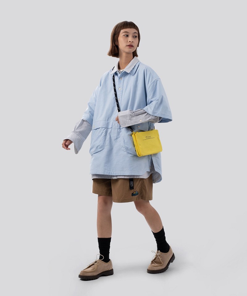 牛津拼接半開襟短袖襯衫 Oxford Pocket Spliced Half-Button shirt
