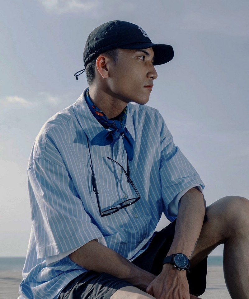 牛津拼接半開襟短袖襯衫 Oxford Pocket Spliced Half-Button shirt
