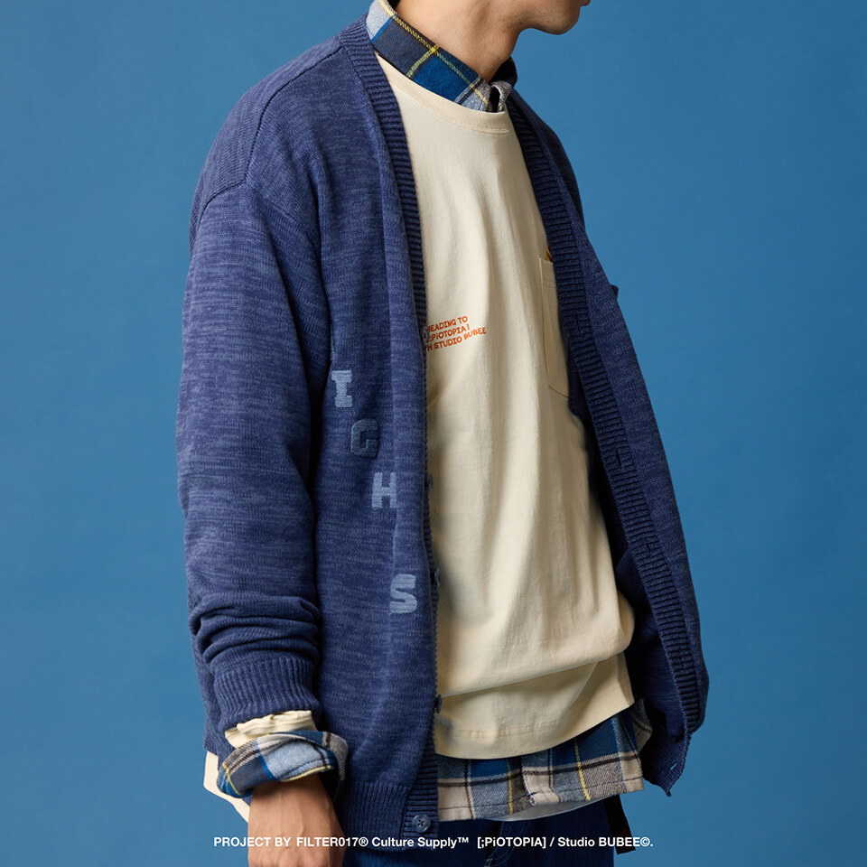 FLT0301-252 DAYS NIGHTS 緹花開襟毛衣