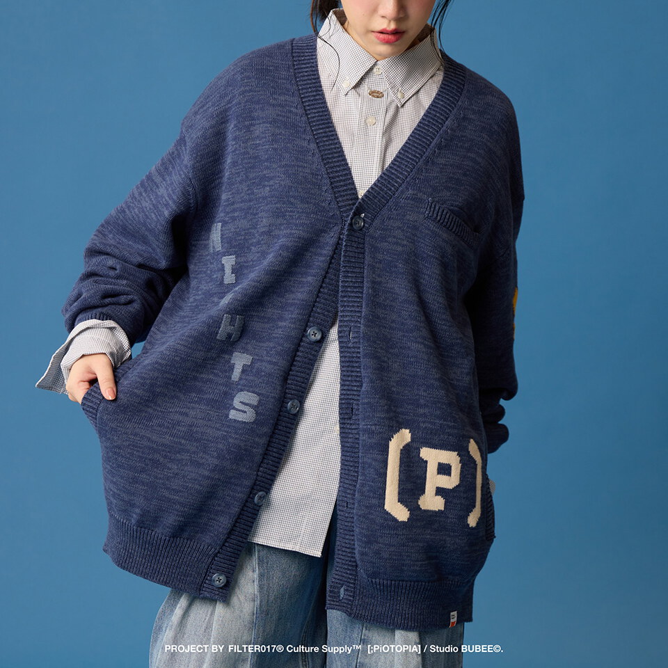 FLT0301-252 DAYS NIGHTS 緹花開襟毛衣