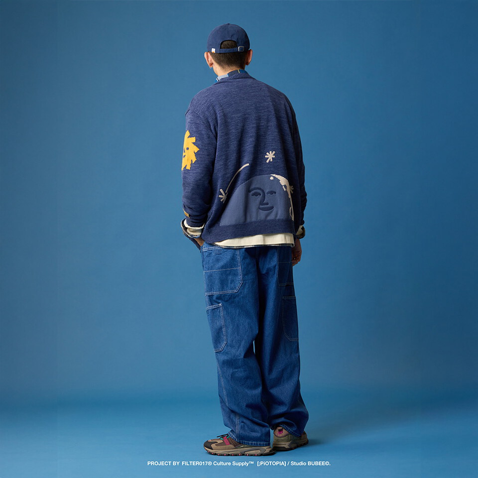 FLT0301-252 DAYS NIGHTS 緹花開襟毛衣