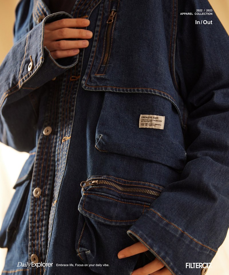 Denim Fishing jacket 水洗丹寧獵裝外套