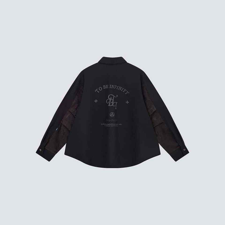 TBI暗紋拼布恤衫