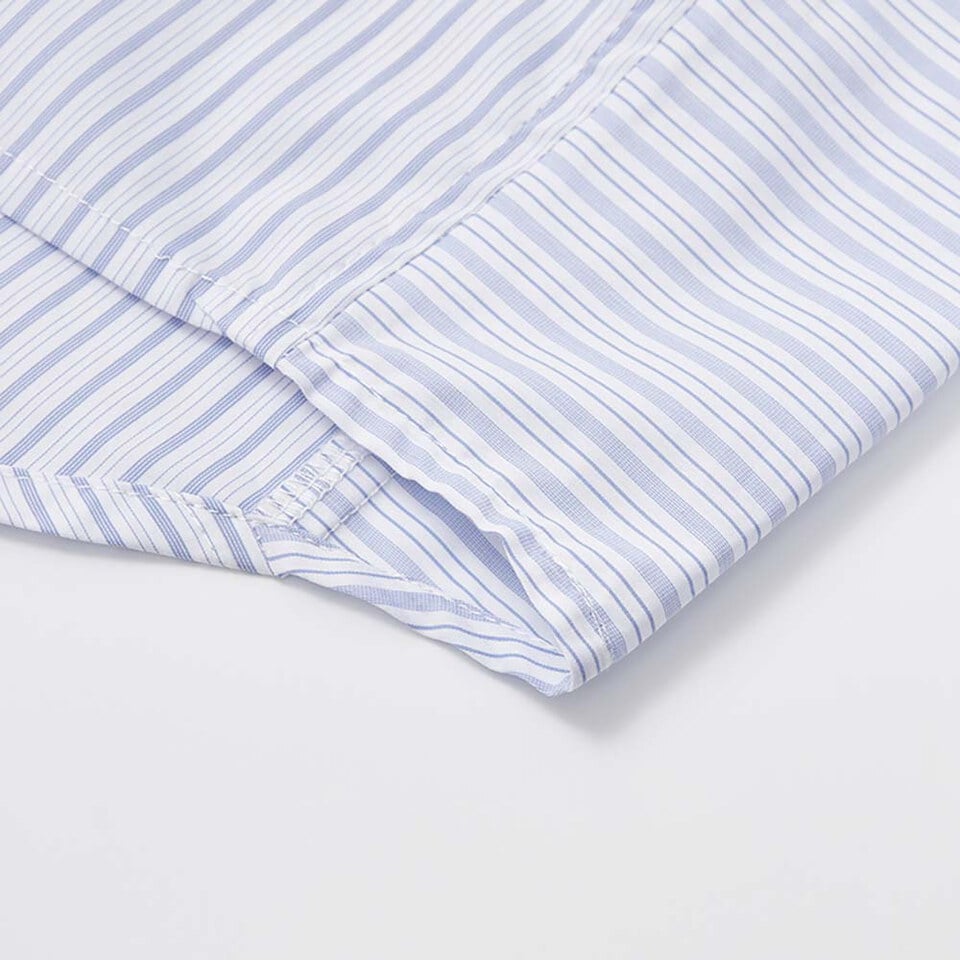 藍白拼接條子恤衫