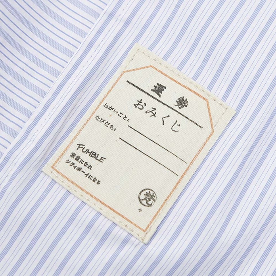 藍白拼接條子恤衫