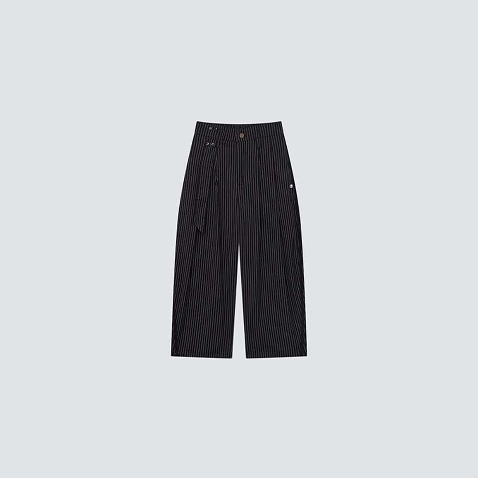 FMB99175-252 黑白條子闊腳西裝長褲