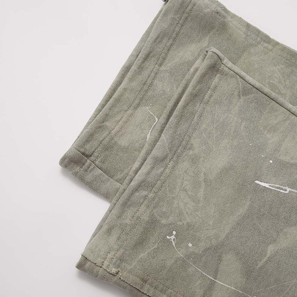 洗水厚棉潑墨棉褲