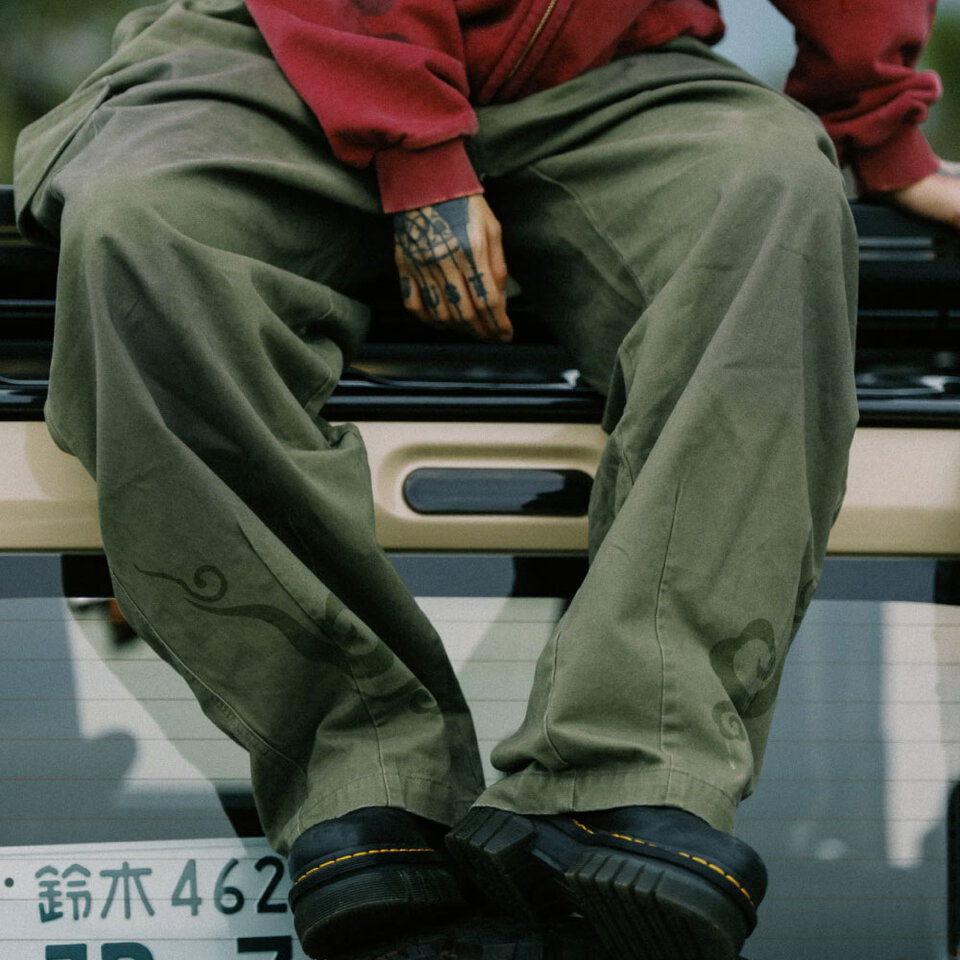 東京散步洗水工袋燈籠褲