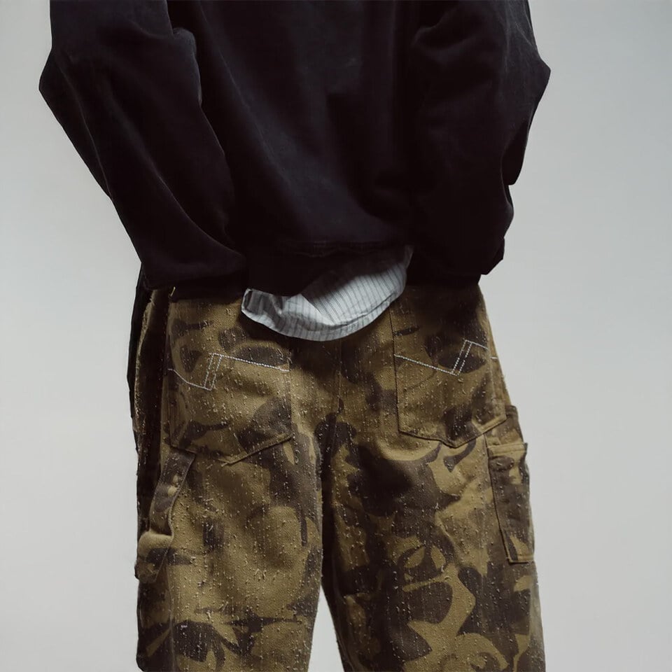 迷彩磨製鐮刀褲