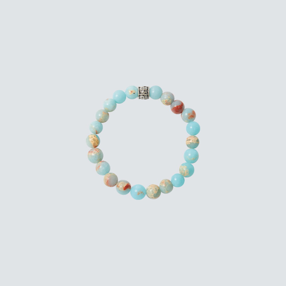 海藍蛇皮合成珠鍊 藍