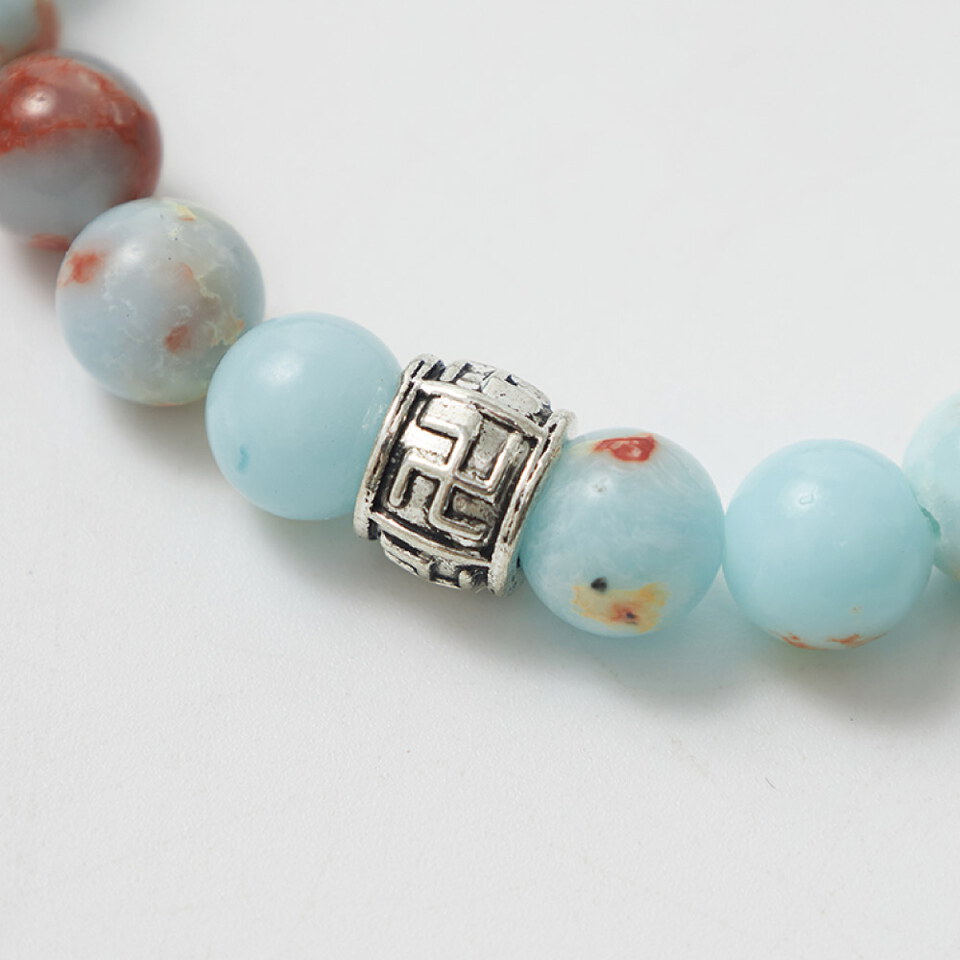 海藍蛇皮合成珠鍊 藍