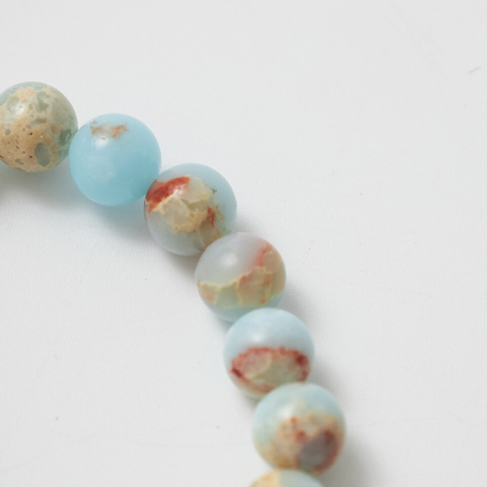 海藍蛇皮合成珠鍊 藍