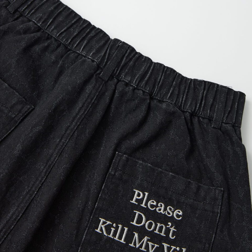 PDKMV 豹紋撞釘工裝闊褲