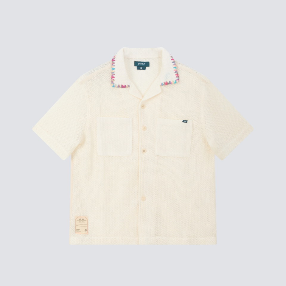 網紋彩領恤衫
