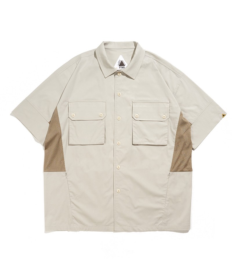 側邊拼接襯衫 Mesh Relax Shirt