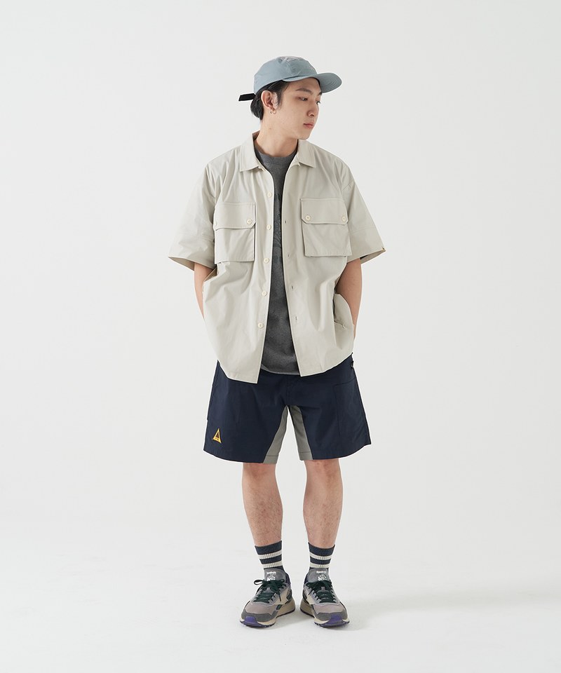 側邊拼接襯衫 Mesh Relax Shirt