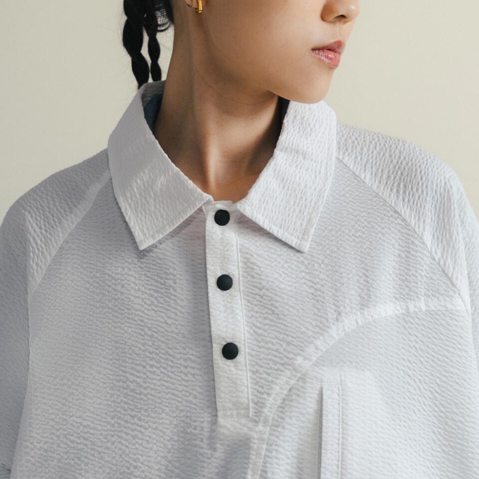 FTM0236-261 泡泡紗寬版襯衫 Raglan Easy Overshirt