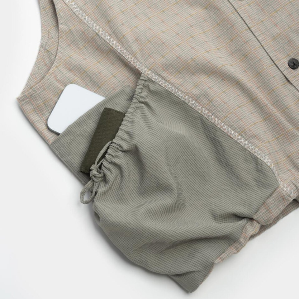 無領拼接背心 Collarless Patchwork Vest