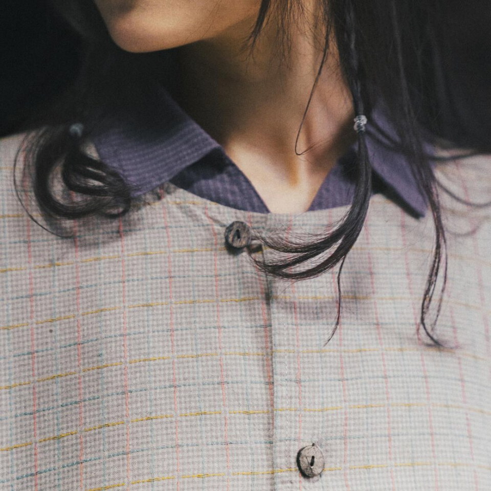 無領拼接背心 Collarless Patchwork Vest