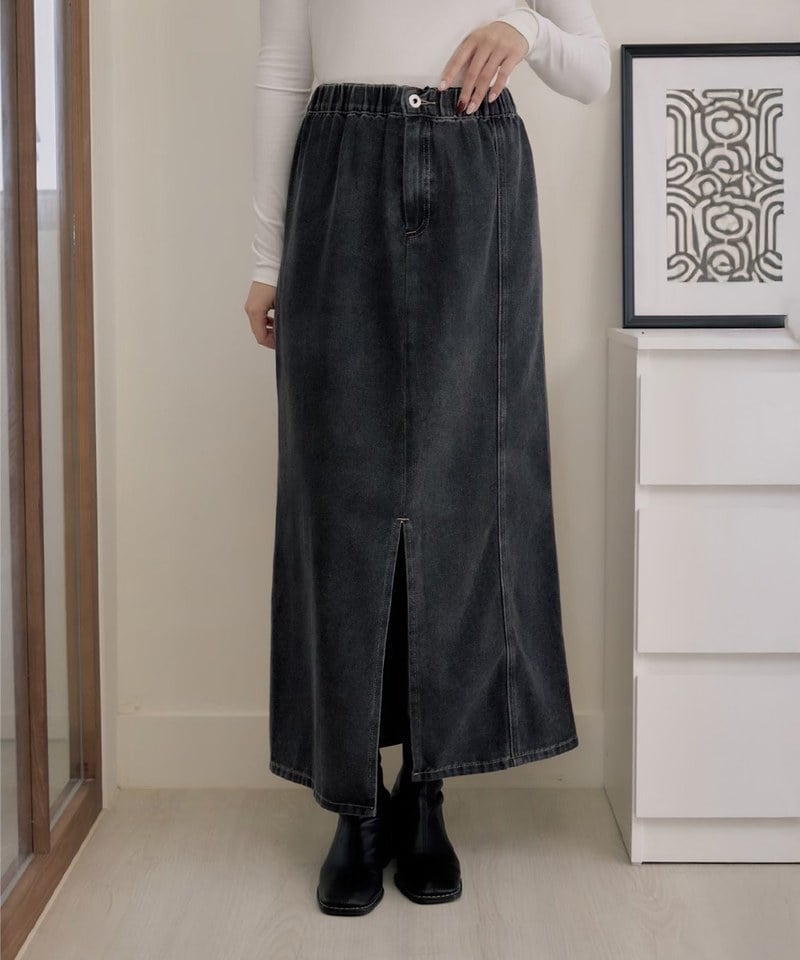 GTN9901-251 Gmade-三穿法鬆緊開衩直臀牛仔裙