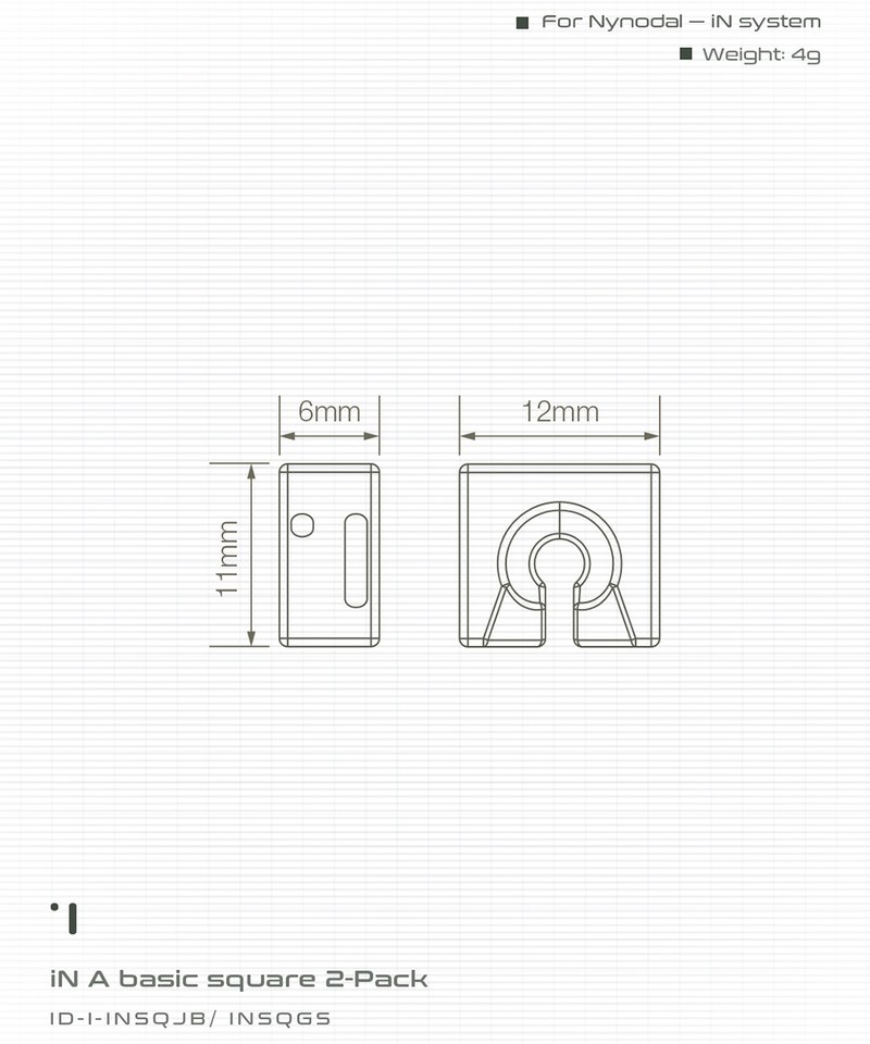iN升級組件方扣 iN A basic square 2-Pack