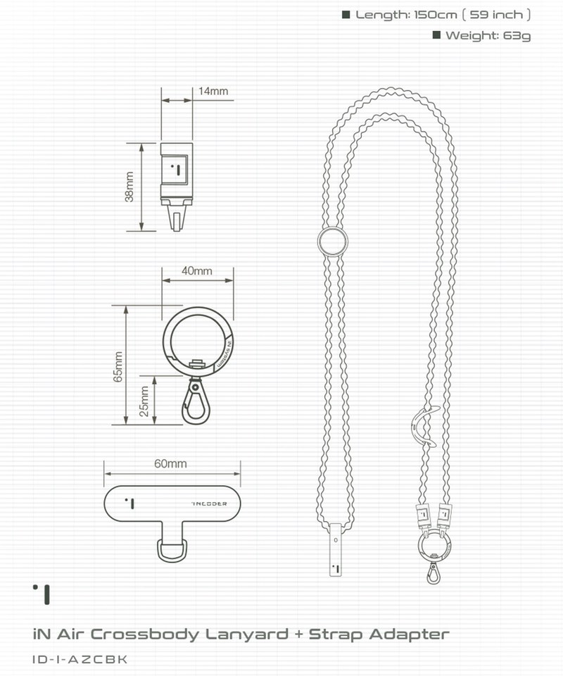 ICD9930-251 iN輕量型手機掛繩 iN Air Crossbody Lanyard