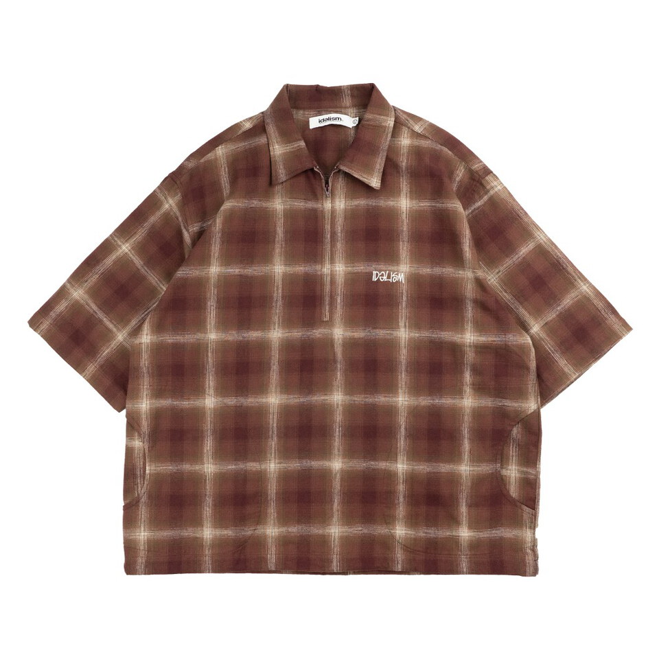 格紋半拉鏈polo杉 Check Zip Polo