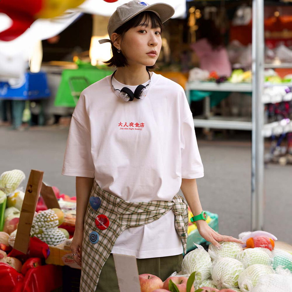 JNP01107-261 防曬涼感 大人夜食店菜單TEE2.0