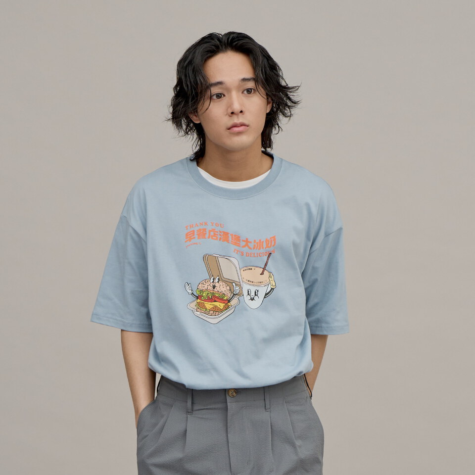 JNP01114-261 早餐店漢堡大冰奶TEE