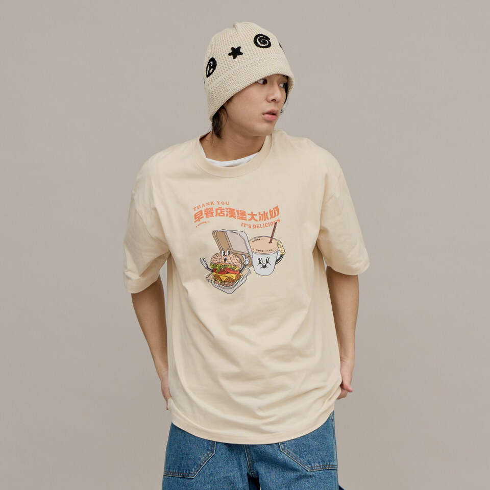 早餐店漢堡大冰奶TEE