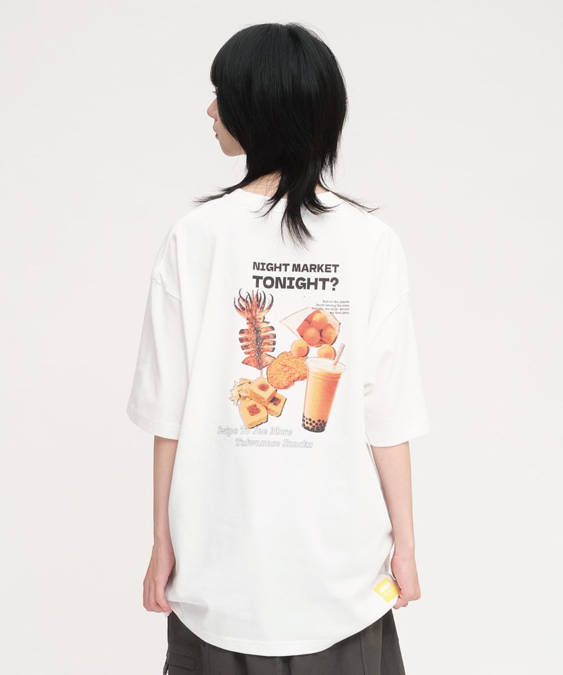 JNP0172-252 夜市食物圖鑑短袖TEE
