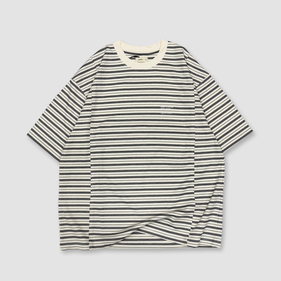 KFK0010-261 棉感條紋短袖上衣