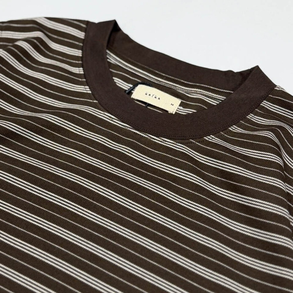 KFK0010-261 棉感條紋短袖上衣