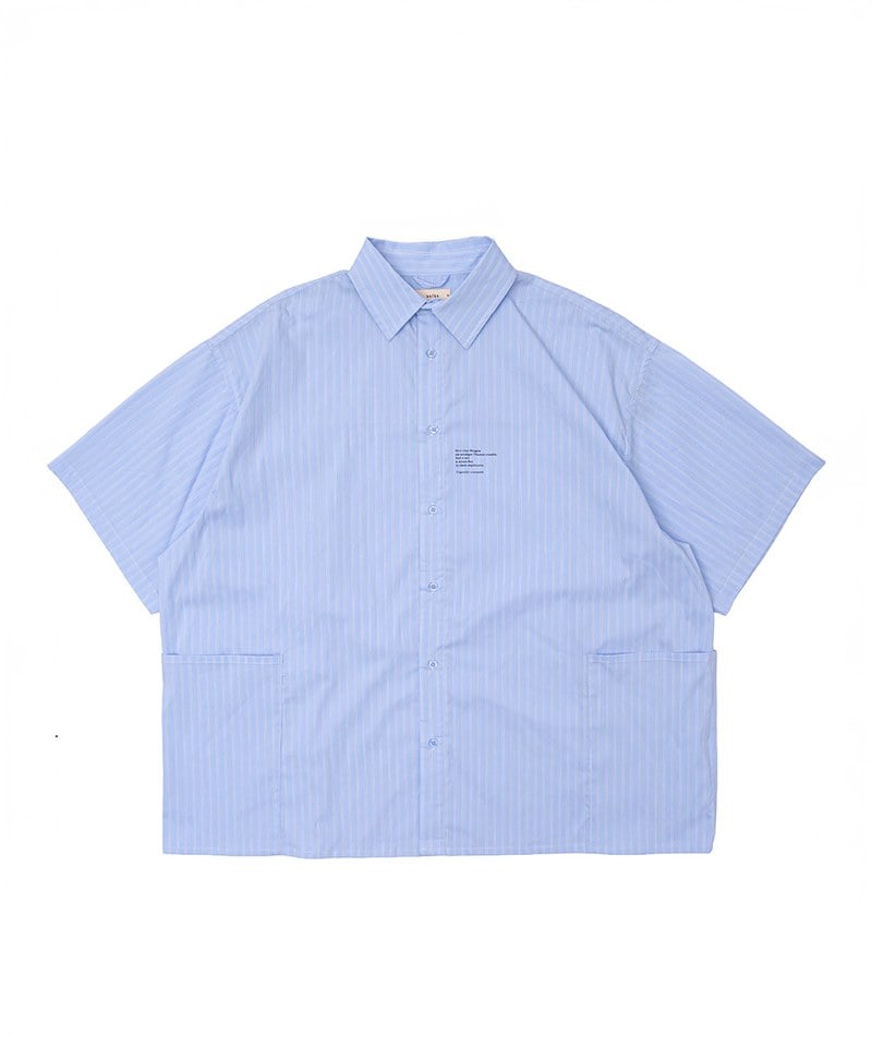 KFK0204-251 KFK 防潑水耐皺條紋襯衫 SS Side Pocket Shirt