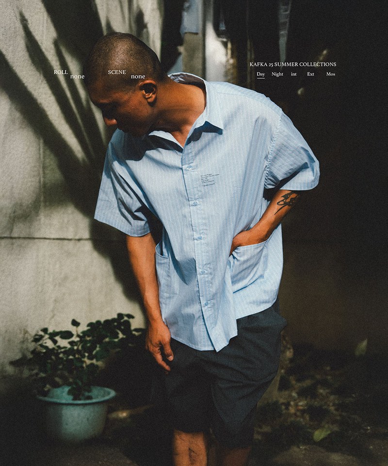 KFK0204-251 KFK 防潑水耐皺條紋襯衫 SS Side Pocket Shirt