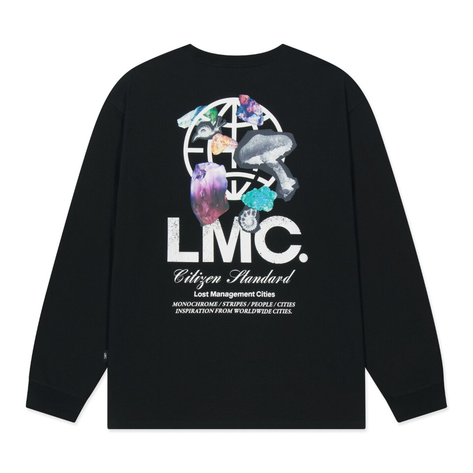 地球圖像長TEE STONE GLOBE LONG SLV TEE