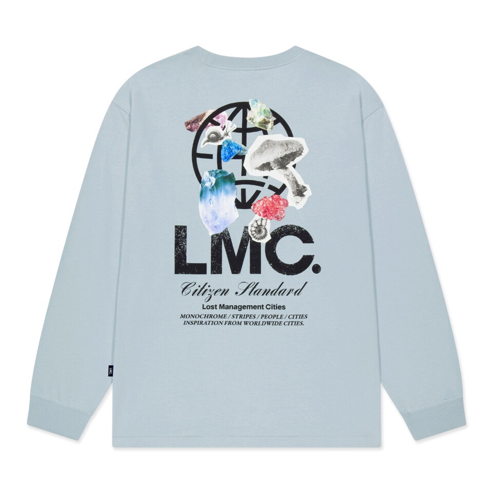 地球圖像長TEE STONE GLOBE LONG SLV TEE