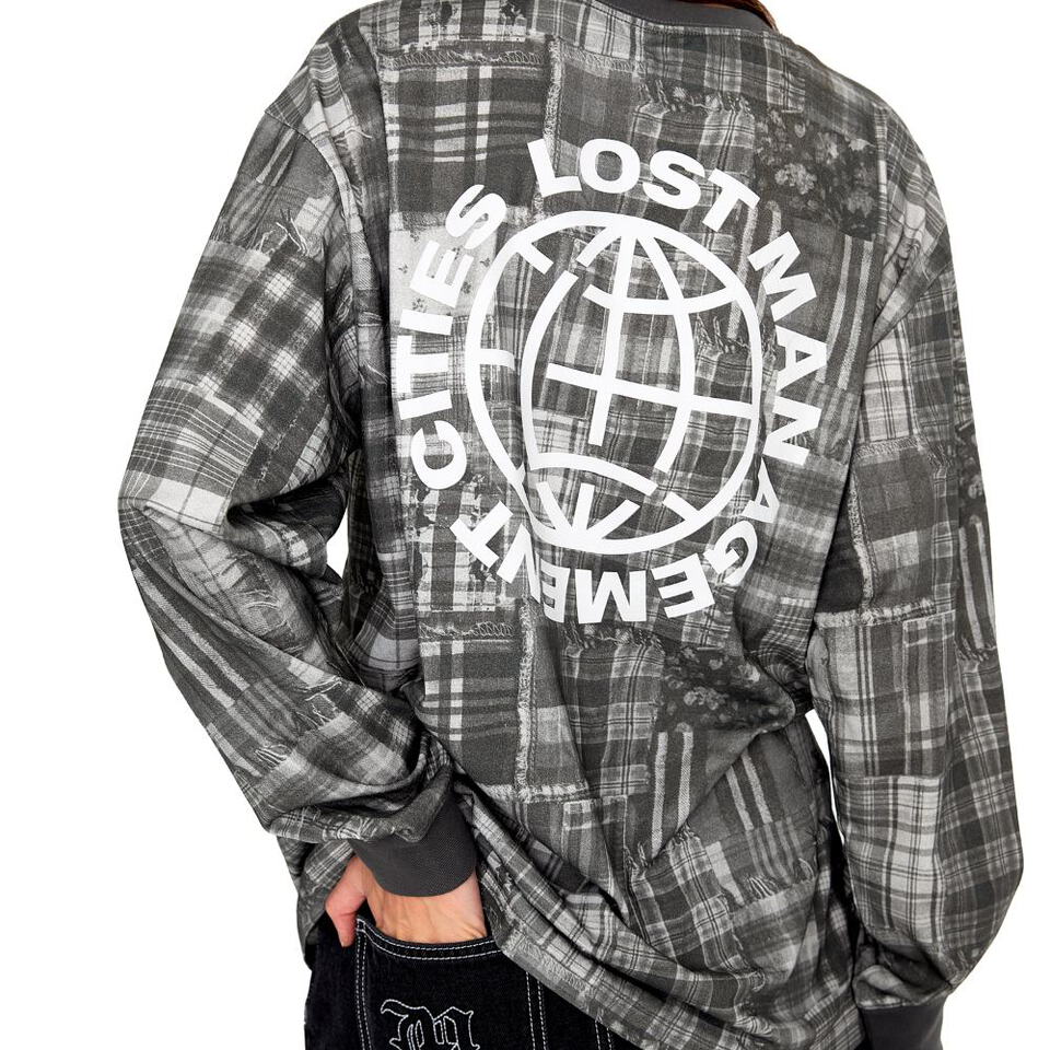 格紋圖像長TEE OG COMBO LONG SLV TEE