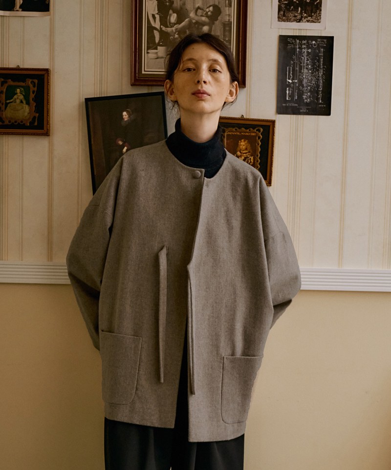 羊毛繫帶外套 unisex wool loop jacket