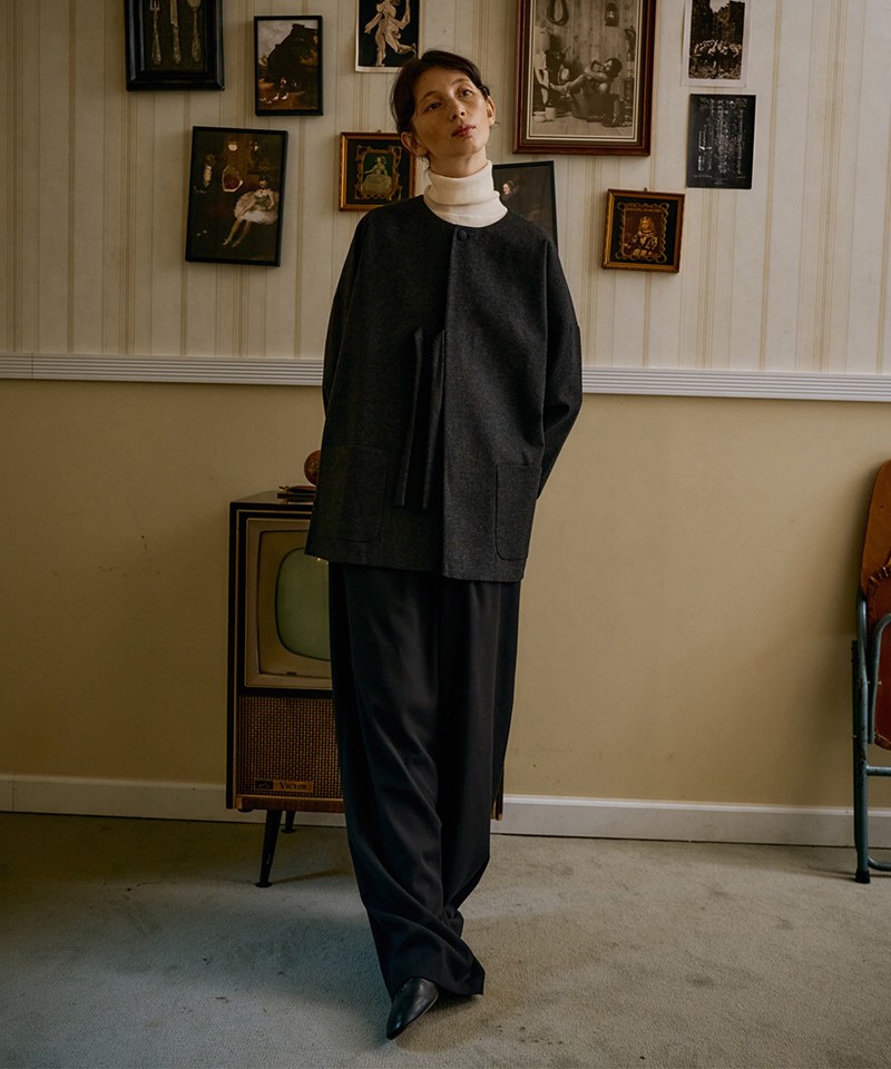 羊毛繫帶外套 unisex wool loop jacket