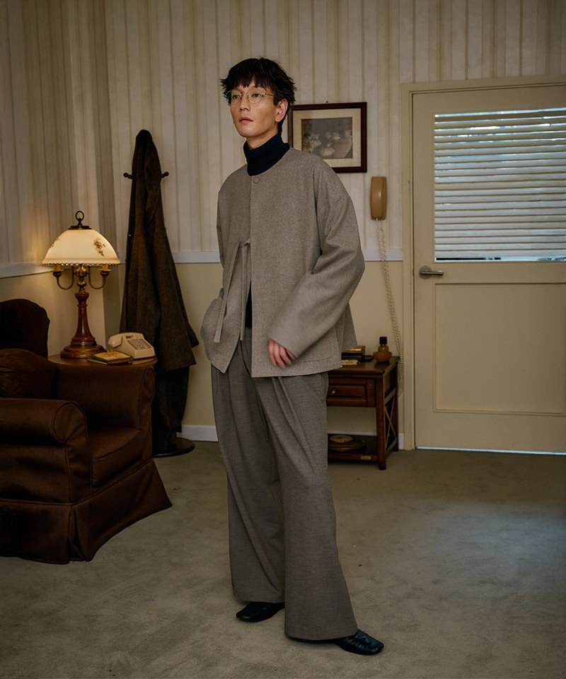 羊毛繫帶外套 unisex wool loop jacket