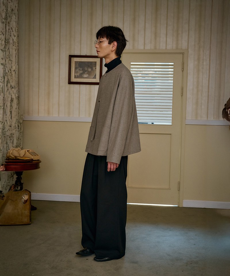 羊毛繫帶外套 unisex wool loop jacket