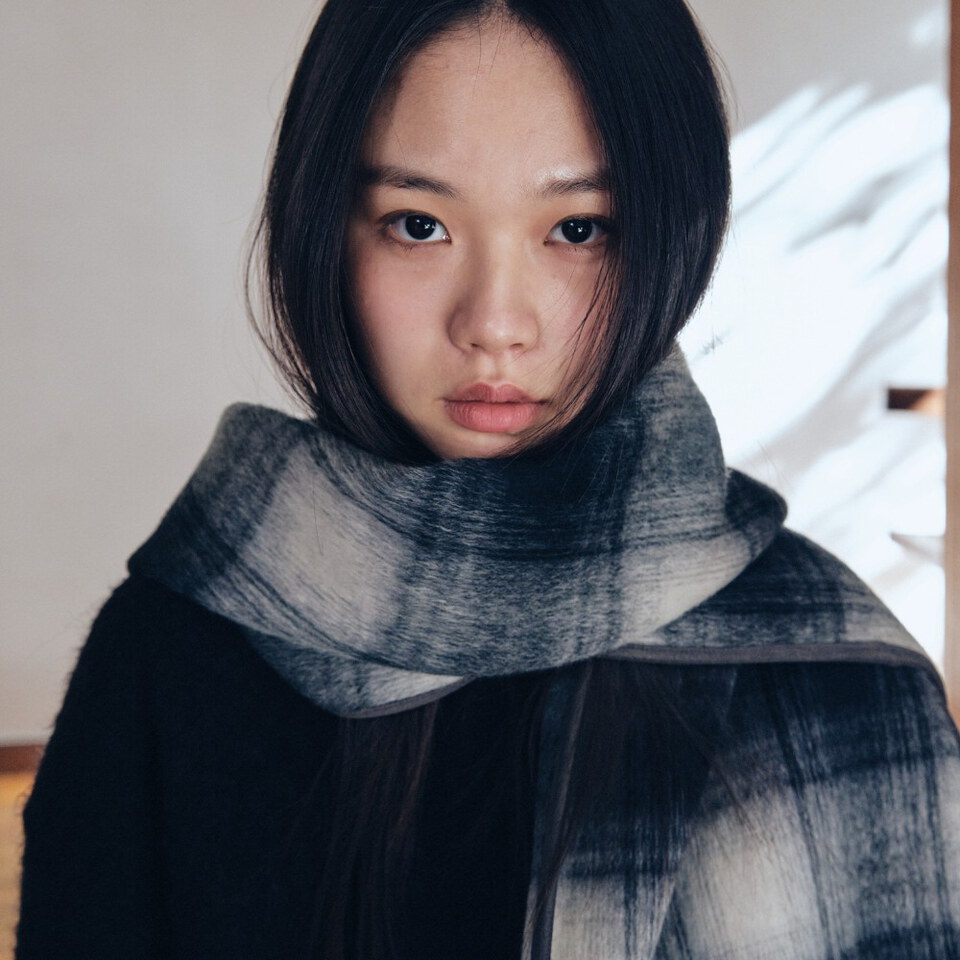 MLN1104-262 格紋大衣 unisex check alpaca coat