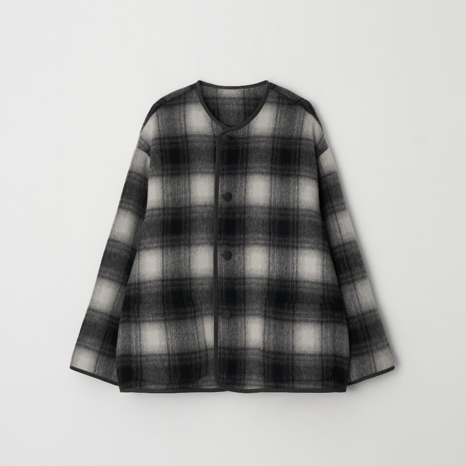 MLN1104-262 格紋大衣 unisex check alpaca coat