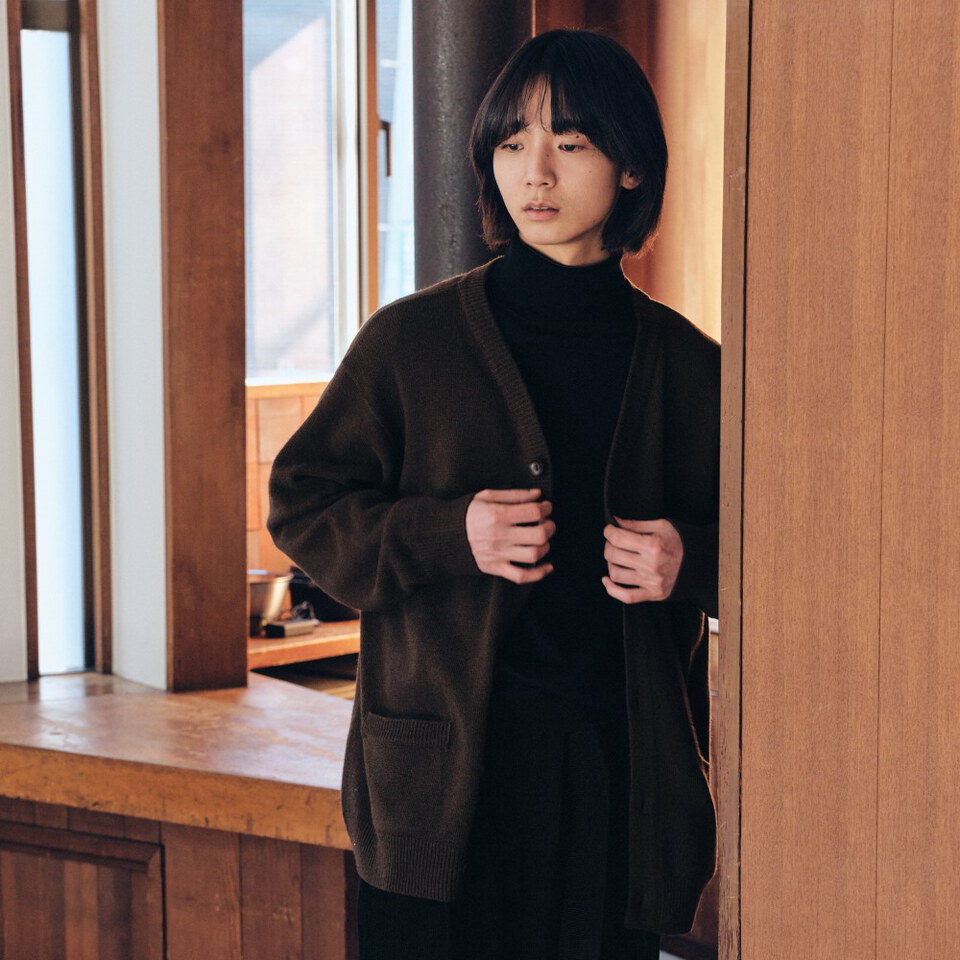 MLN1105-262 V領針織外套 unisex british wool v-neck cardigan