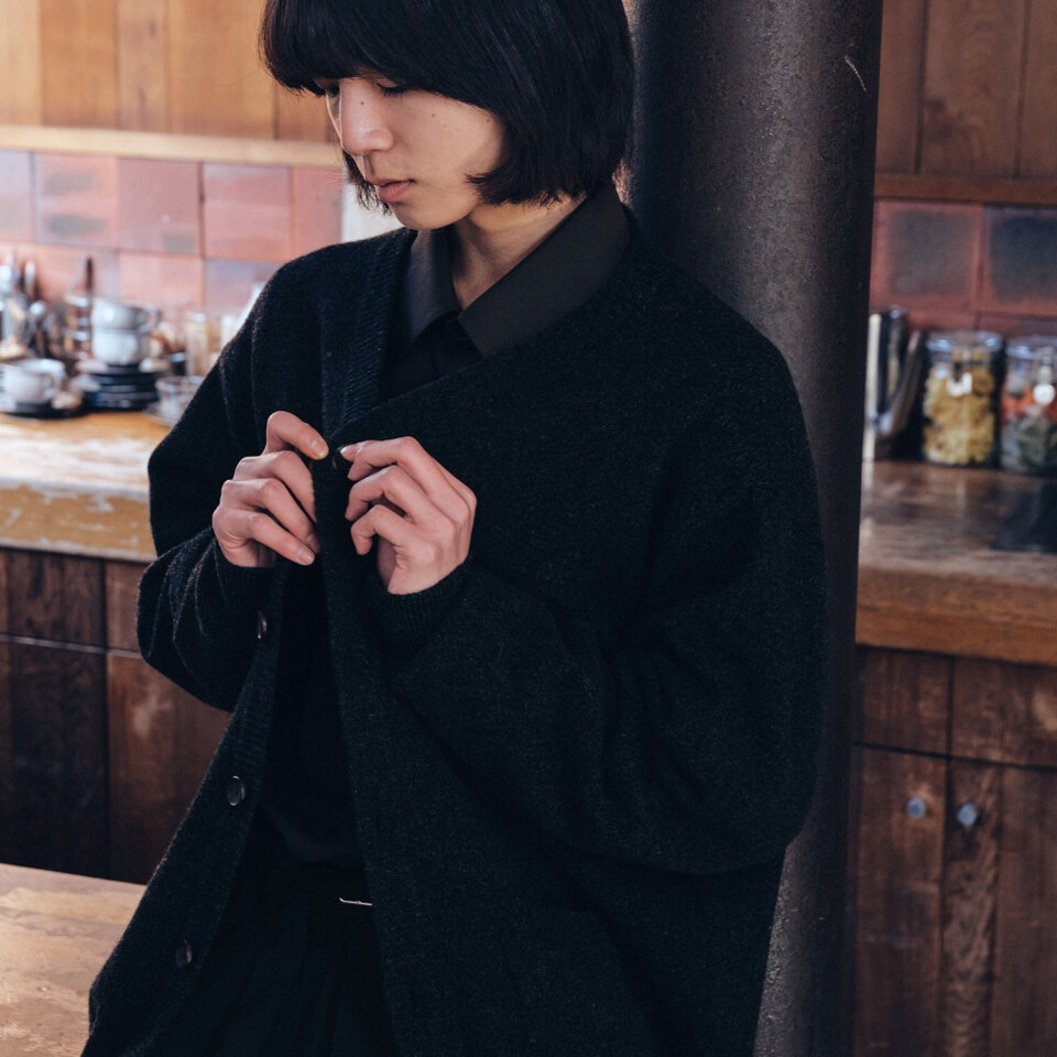 MLN1105-262 V領針織外套 unisex british wool v-neck cardigan